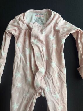Magnetic Me Light Pink Star Footless Zip Romper